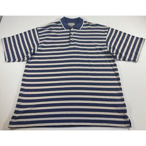 cutter and buck polo Dri-Release Size large Blue With yellow and white‎ stripes